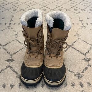 Sorel Tan and Black Winter Boots